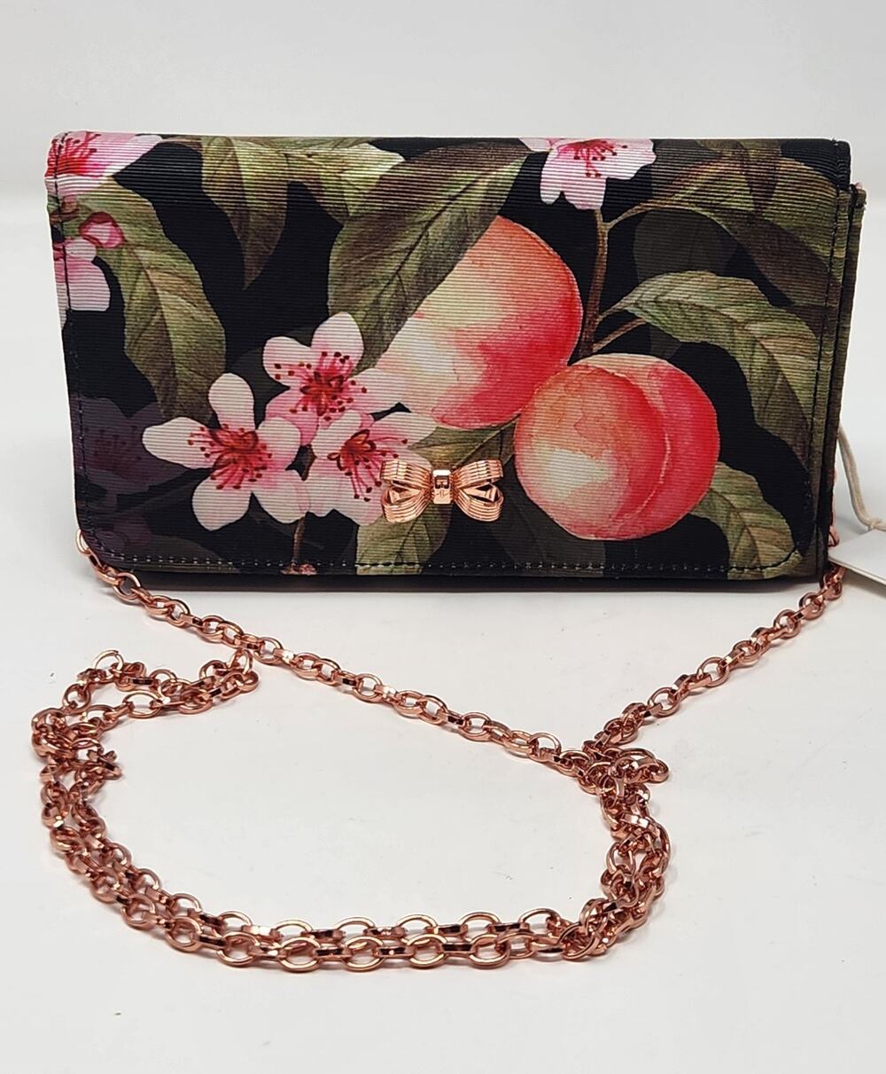 Ted Baker Coss Body Purse Rose Gold Hardware/Bow Floral Print [See Note]